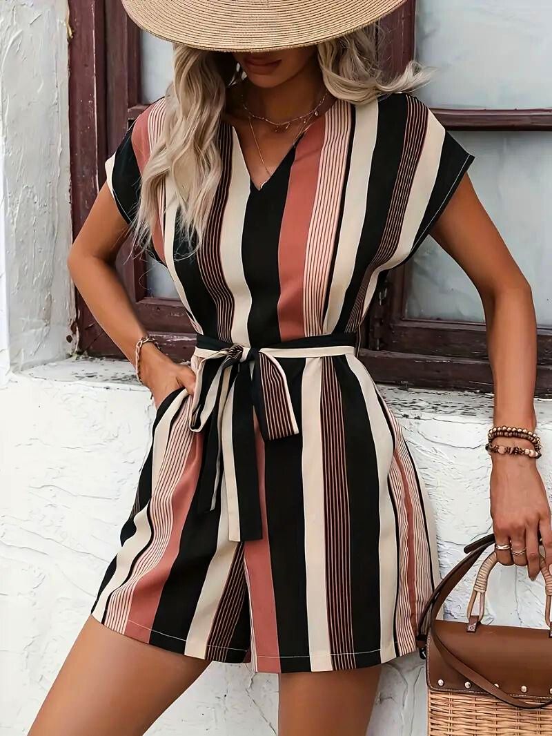 Sunset Blvd Striped Romper - Bentley Maxwell
