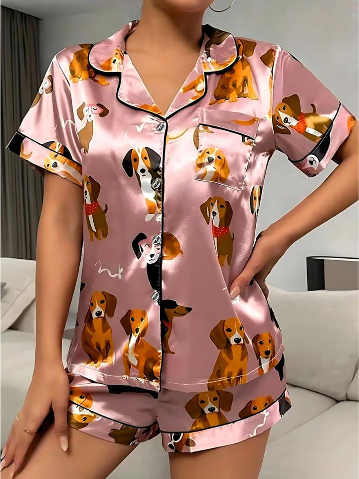 Puppy Satin Pajama Set - Bentley Maxwell