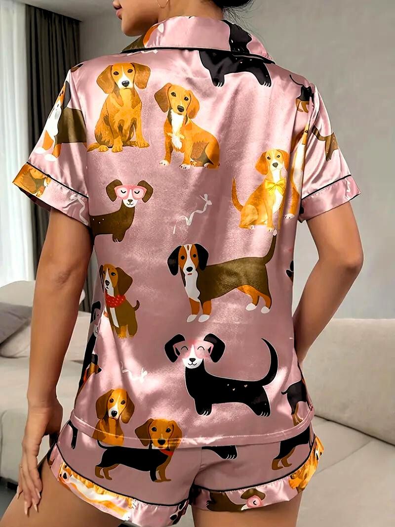 Puppy Satin Pajama Set - Bentley Maxwell