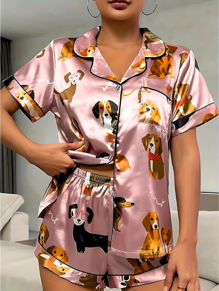 Puppy Satin Pajama Set - Bentley Maxwell
