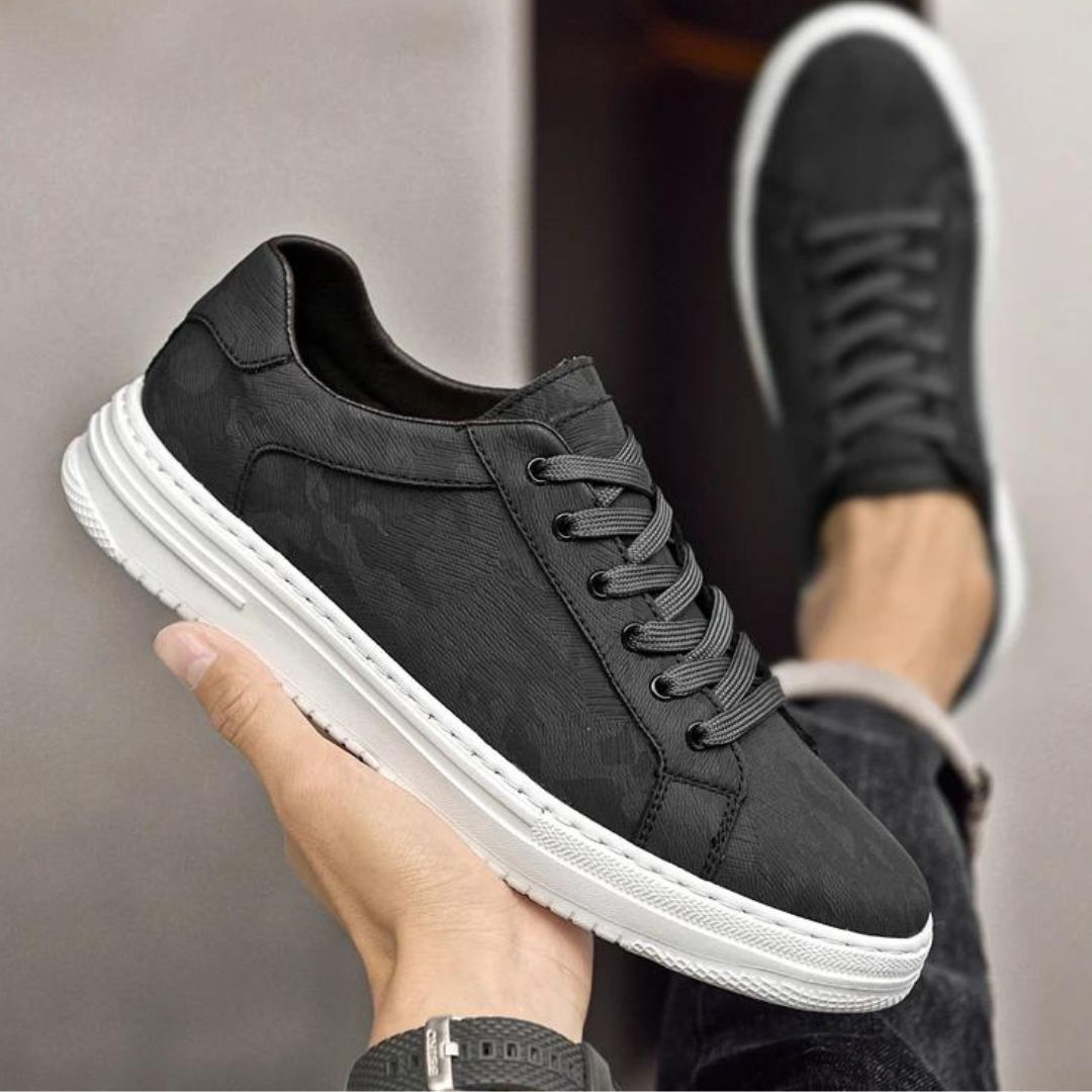 Textured Camo Leather Sneakers - Bentley Maxwell