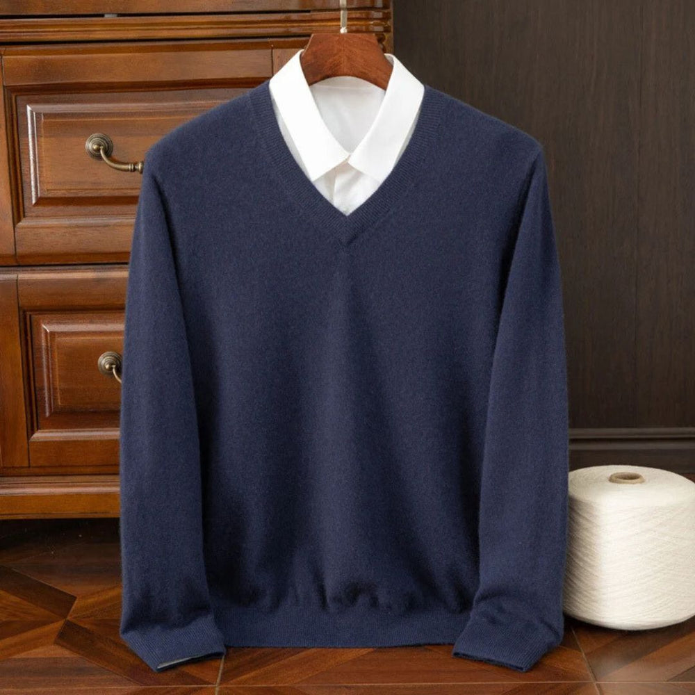 Olympia Merino V-Neck Sweater - Bentley Maxwell
