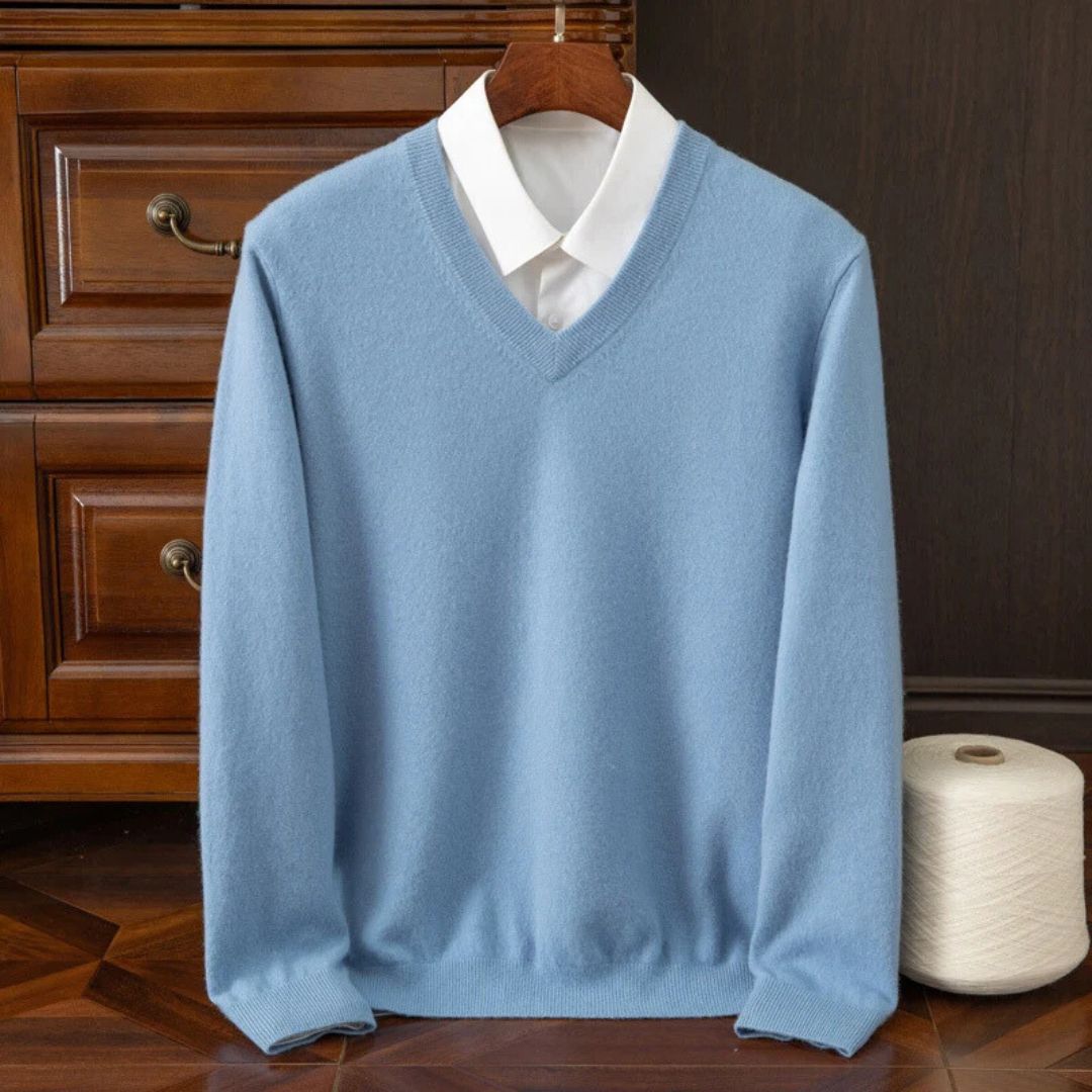 Olympia Merino V-Neck Sweater - Bentley Maxwell
