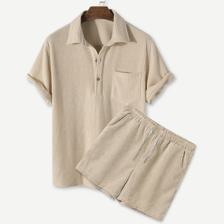 Waffle Polo & Shorts Set - Bentley Maxwell