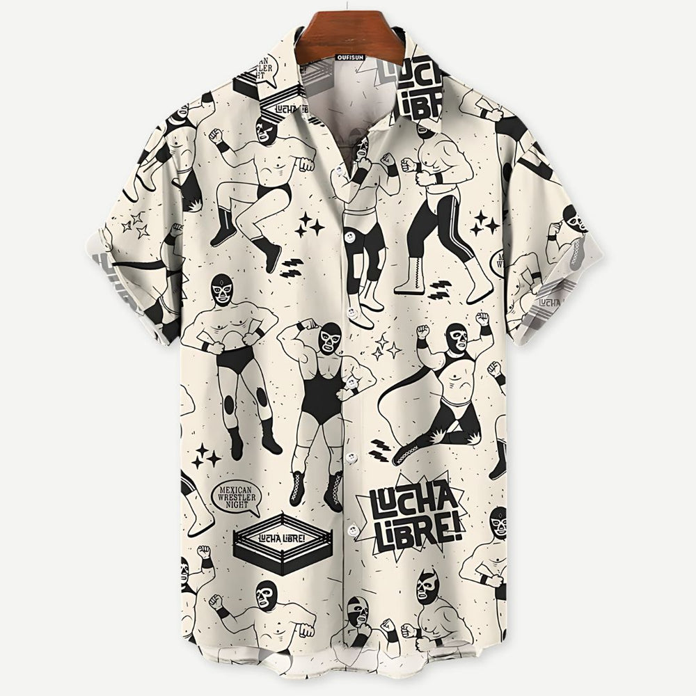 Relaxed Off-White Luchador Shirt - Bentley Maxwell