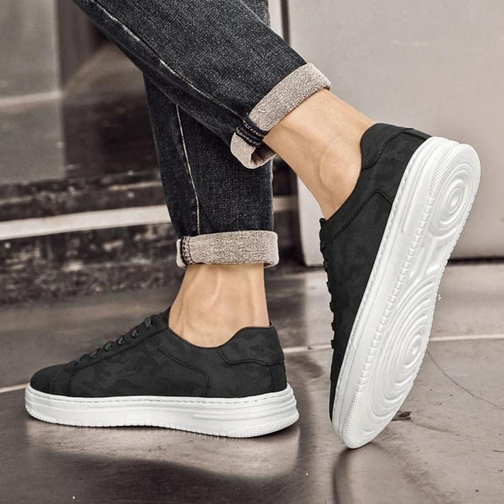 Textured Camo Leather Sneakers - Bentley Maxwell