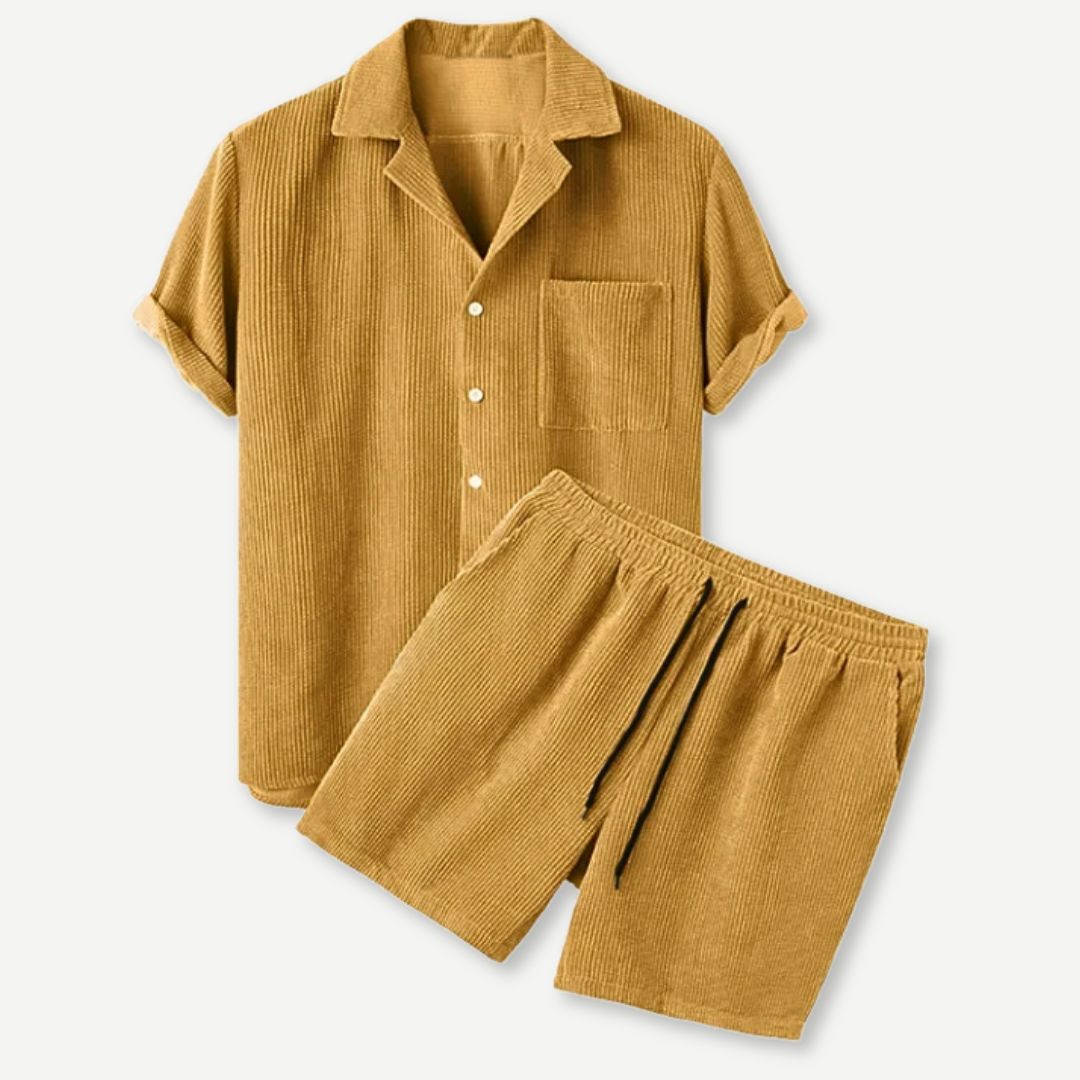 Corduroy Shirt & Shorts Set - Bentley Maxwell