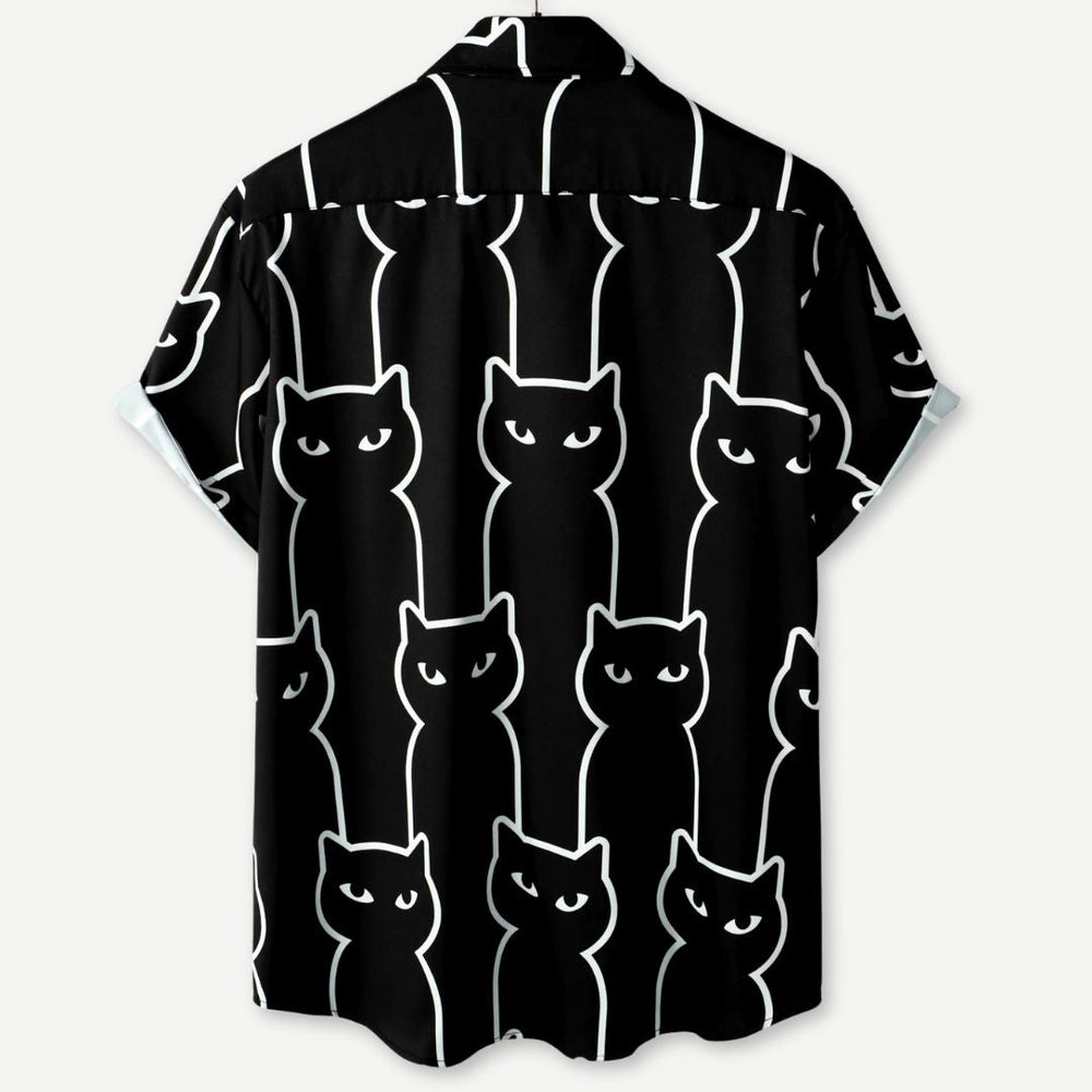 Relaxed Black Cats Shirt - Bentley Maxwell