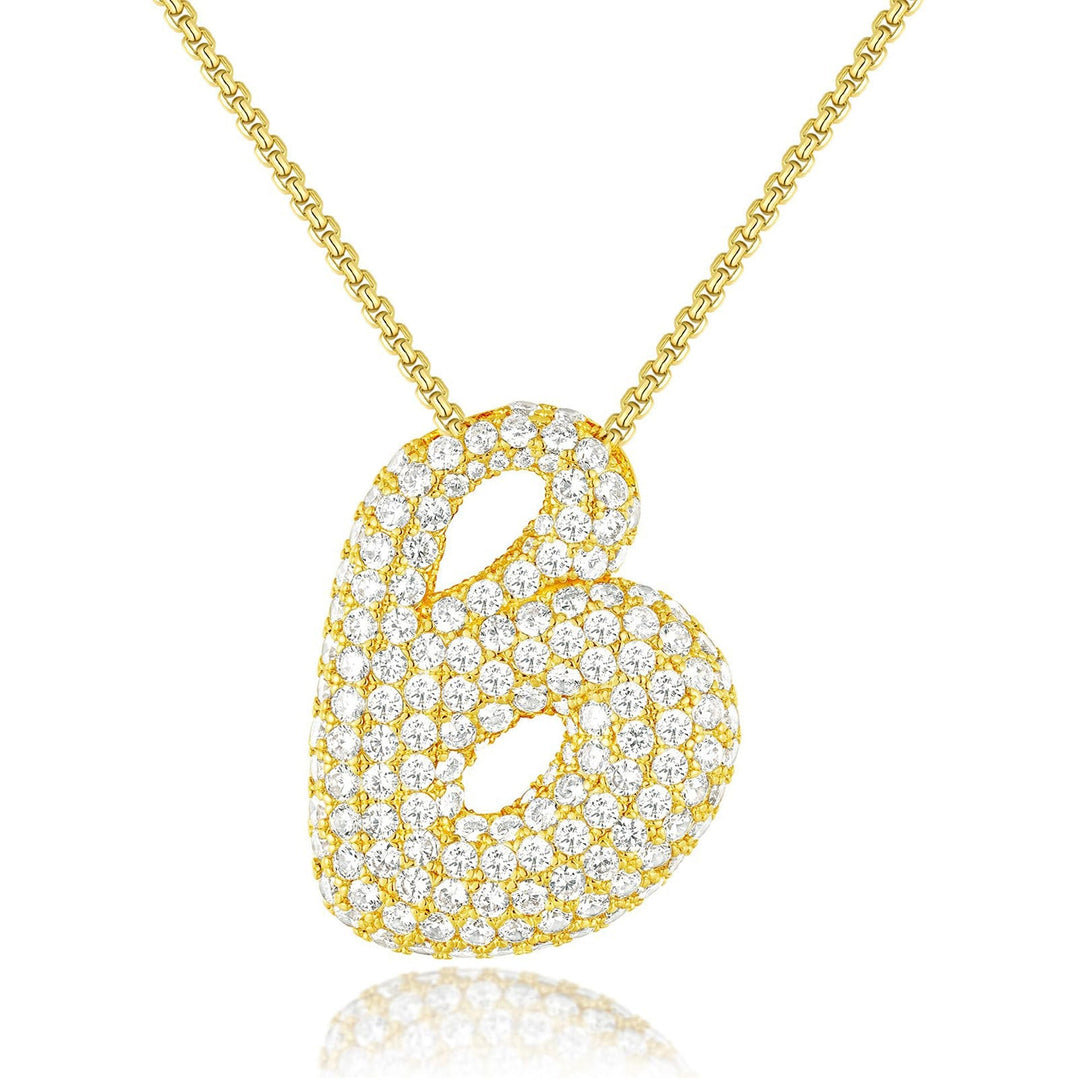 14K Gold Bubble Letter Necklace - Bentley Maxwell