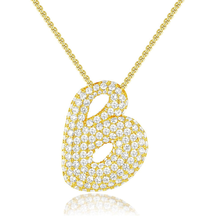 14K Gold Bubble Letter Necklace - Bentley Maxwell
