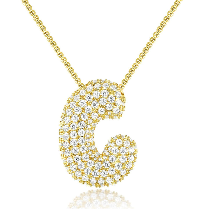 14K Gold Bubble Letter Necklace - Bentley Maxwell