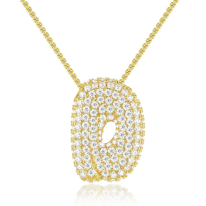 14K Gold Bubble Letter Necklace - Bentley Maxwell