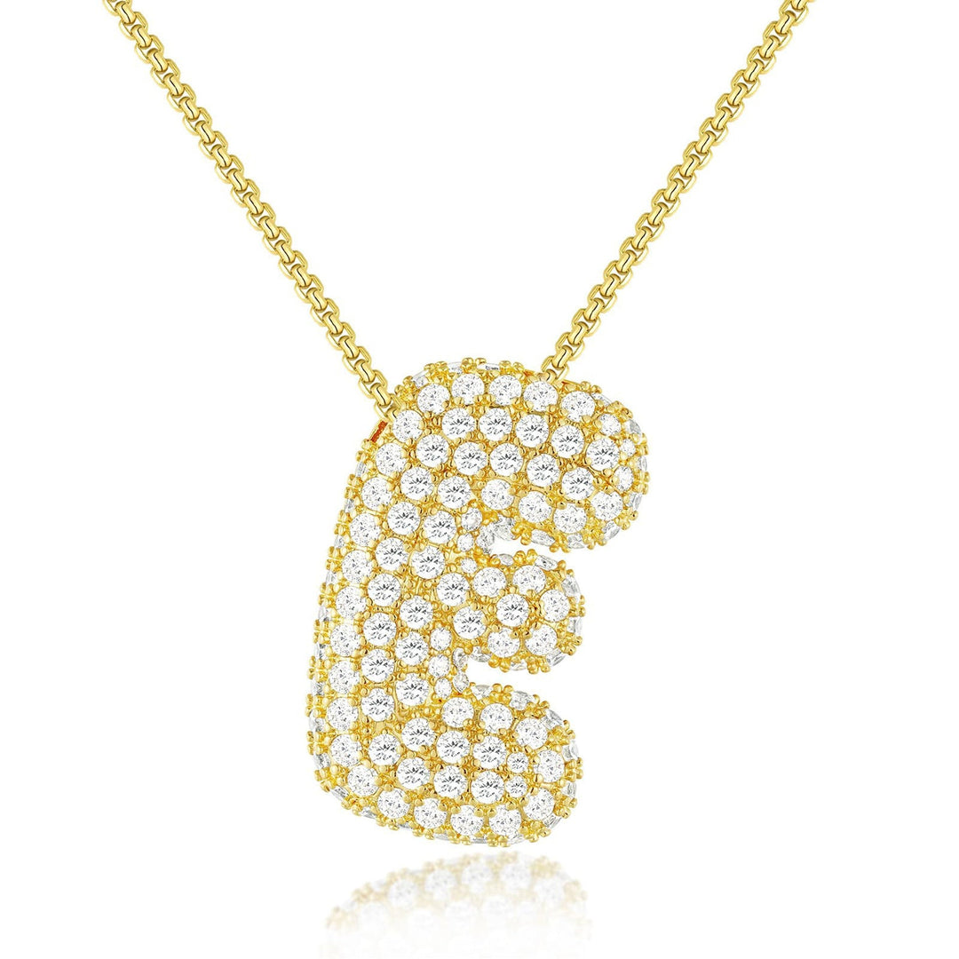 14K Gold Bubble Letter Necklace - Bentley Maxwell