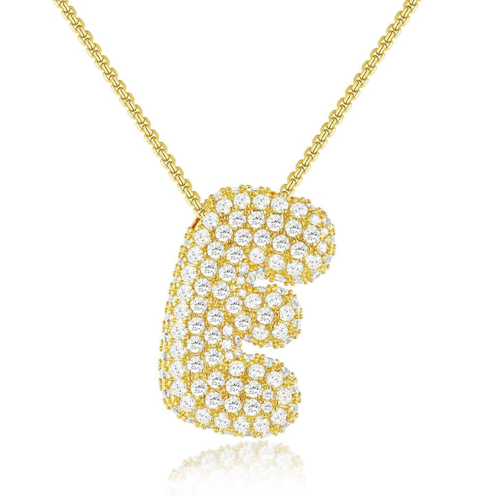 14K Gold Bubble Letter Necklace - Bentley Maxwell