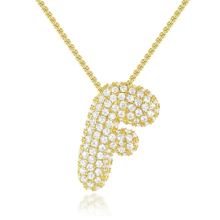 14K Gold Bubble Letter Necklace - Bentley Maxwell