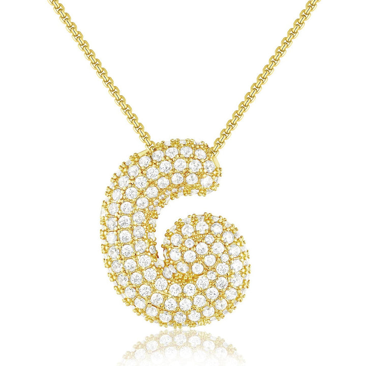 14K Gold Bubble Letter Necklace - Bentley Maxwell