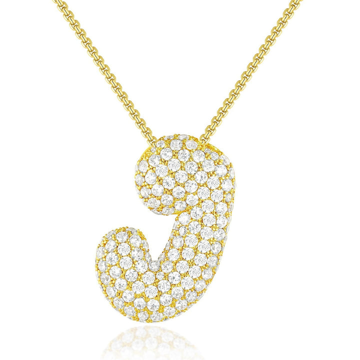 14K Gold Bubble Letter Necklace - Bentley Maxwell