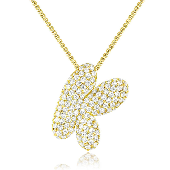 14K Gold Bubble Letter Necklace - Bentley Maxwell