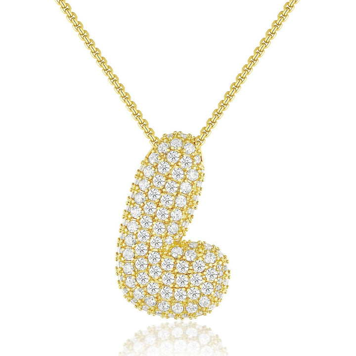 14K Gold Bubble Letter Necklace - Bentley Maxwell