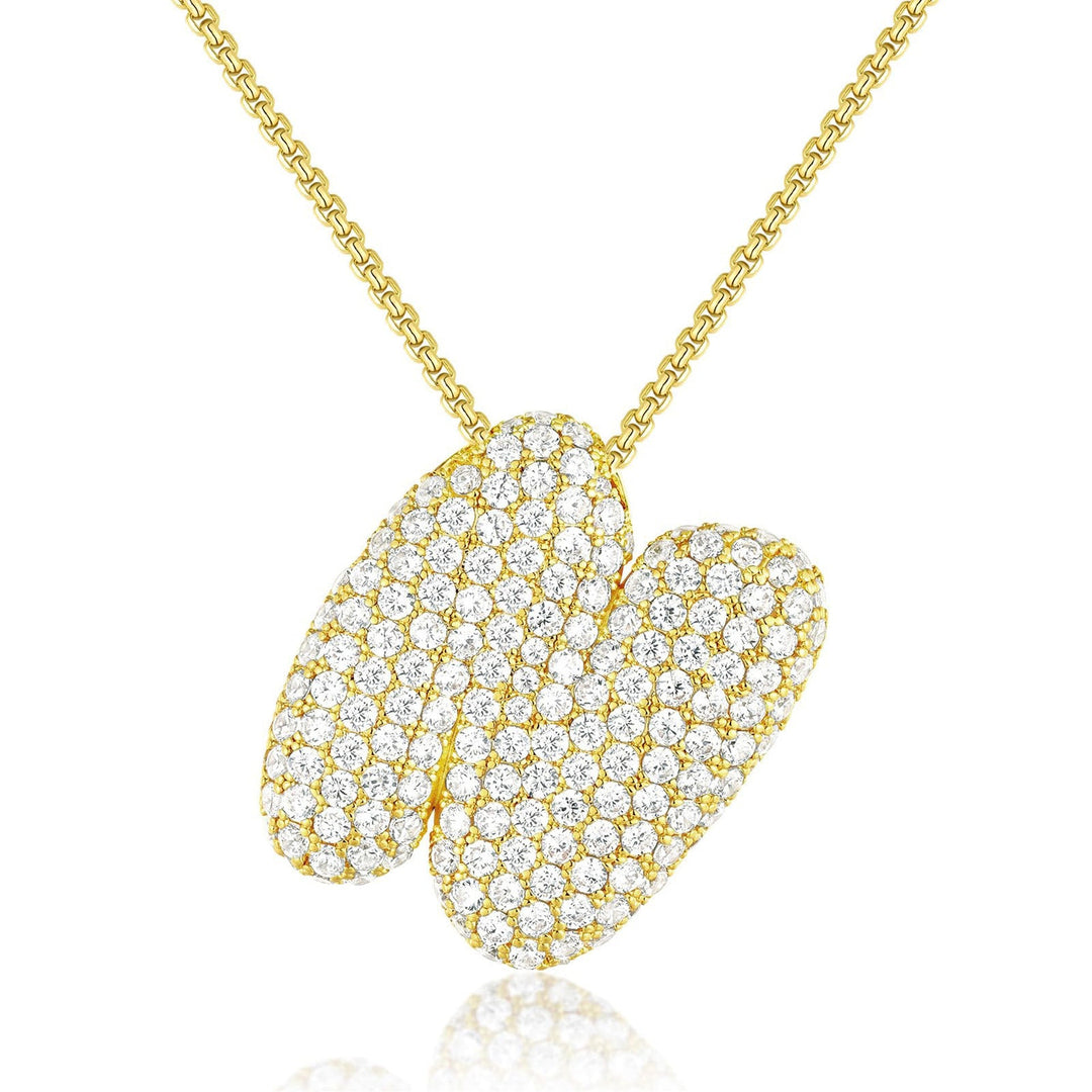 14K Gold Bubble Letter Necklace - Bentley Maxwell
