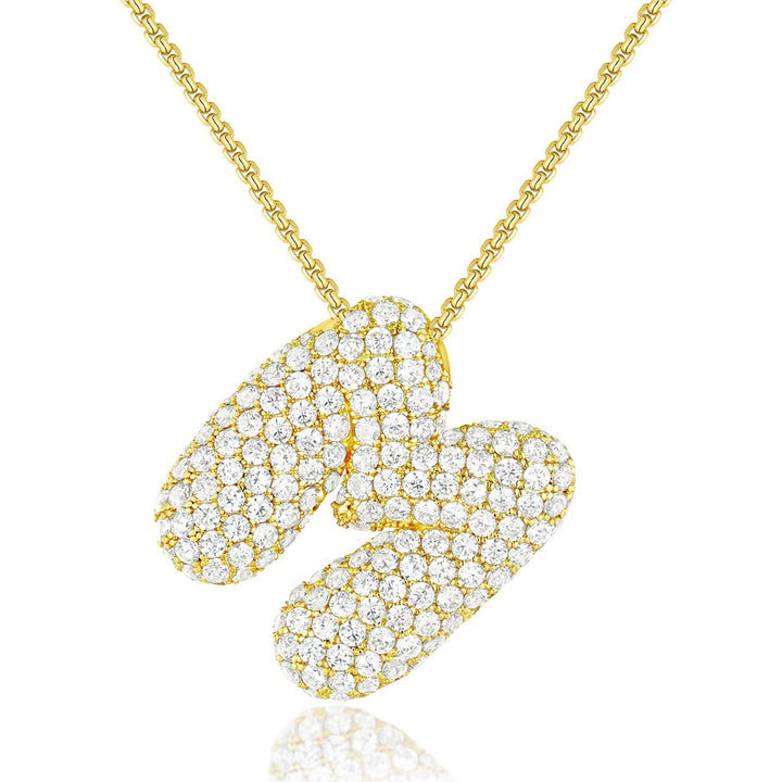 14K Gold Bubble Letter Necklace - Bentley Maxwell