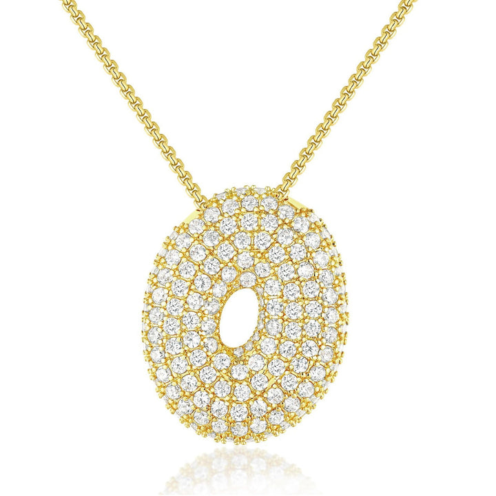 14K Gold Bubble Letter Necklace - Bentley Maxwell