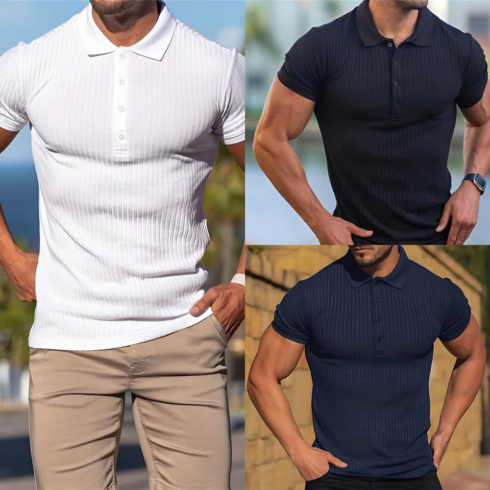 Lux Ribbed Polo - Bentley Maxwell