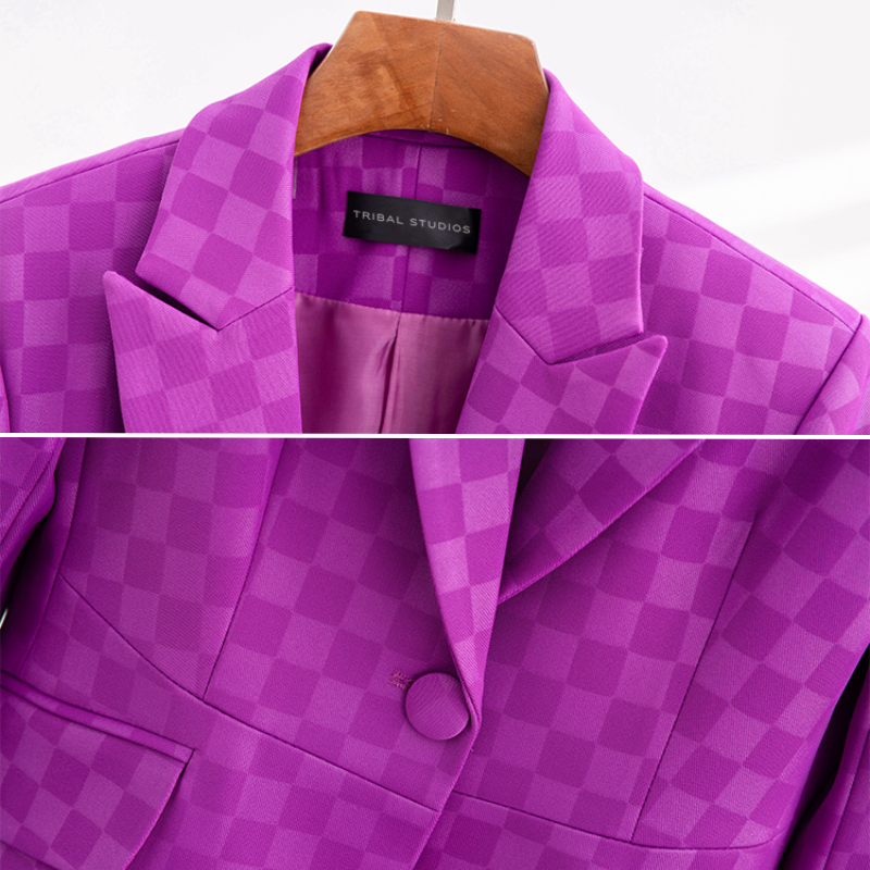 Eva Elegant Plaid Blazer - Bentley Maxwell