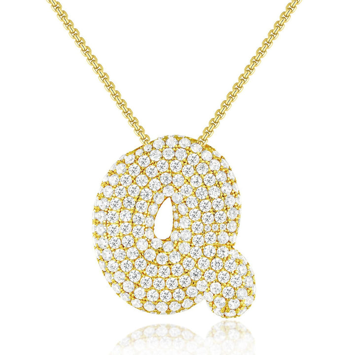 14K Gold Bubble Letter Necklace - Bentley Maxwell