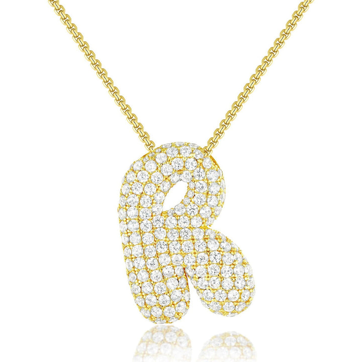 14K Gold Bubble Letter Necklace - Bentley Maxwell