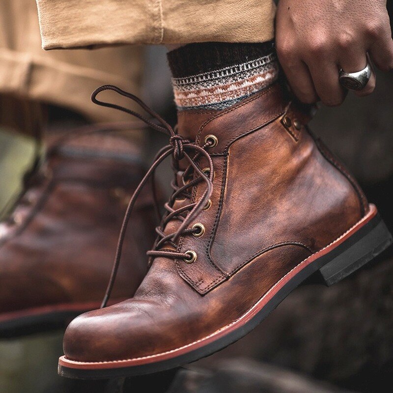 Leather High Comfortable Retro Boots - Bentley Maxwell