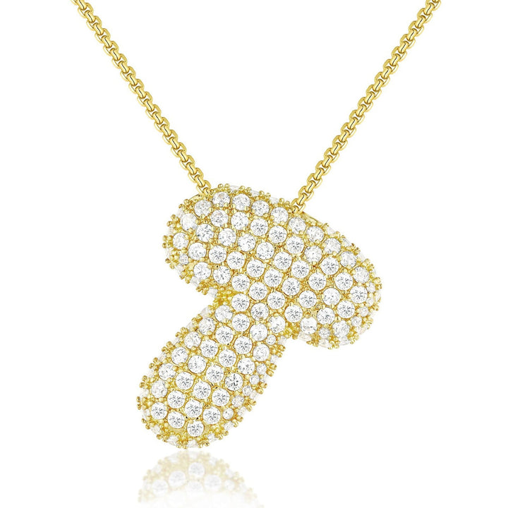 14K Gold Bubble Letter Necklace - Bentley Maxwell