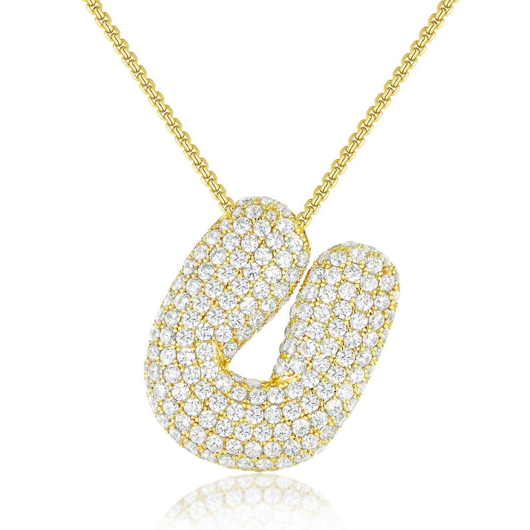 14K Gold Bubble Letter Necklace - Bentley Maxwell