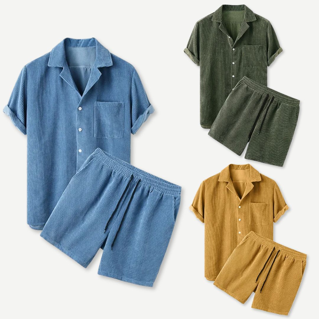 Corduroy Shirt & Shorts Set - Bentley Maxwell