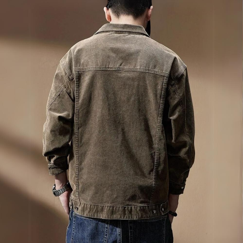 Men's Khaki Corduroy Jacket - Bentley Maxwell