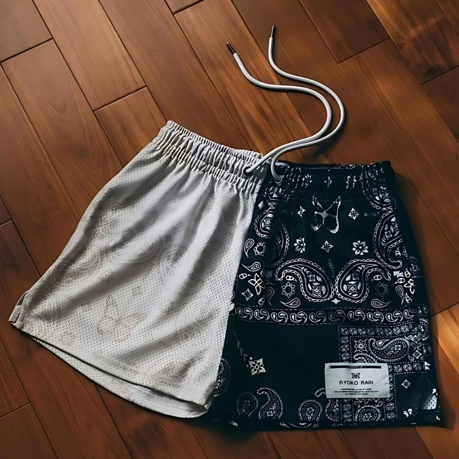 Two-Toned Paisley Shorts - Bentley Maxwell