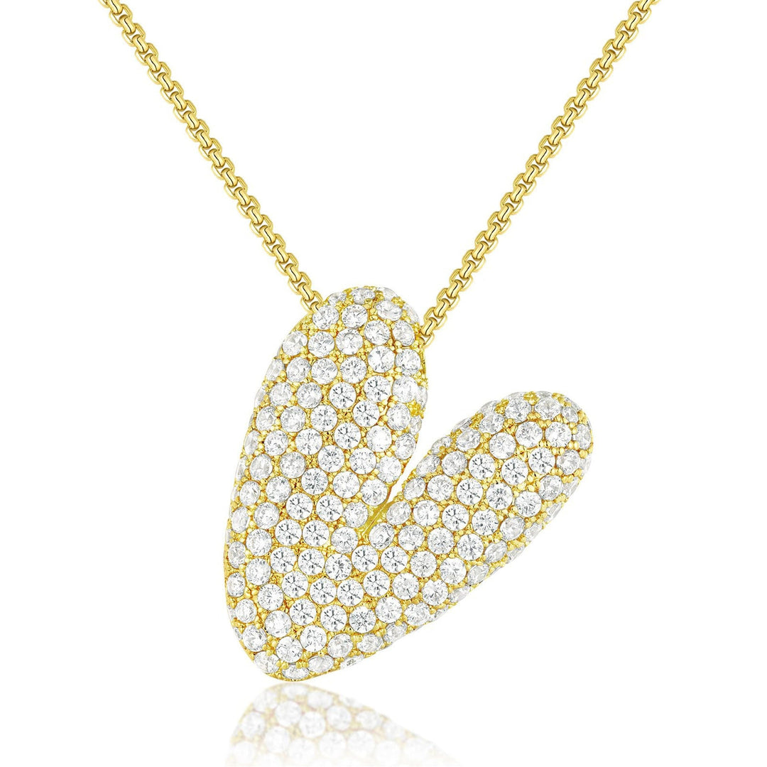 14K Gold Bubble Letter Necklace - Bentley Maxwell