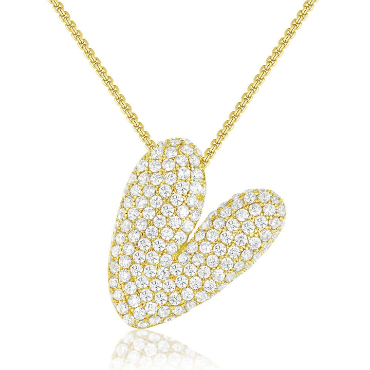 14K Gold Bubble Letter Necklace - Bentley Maxwell