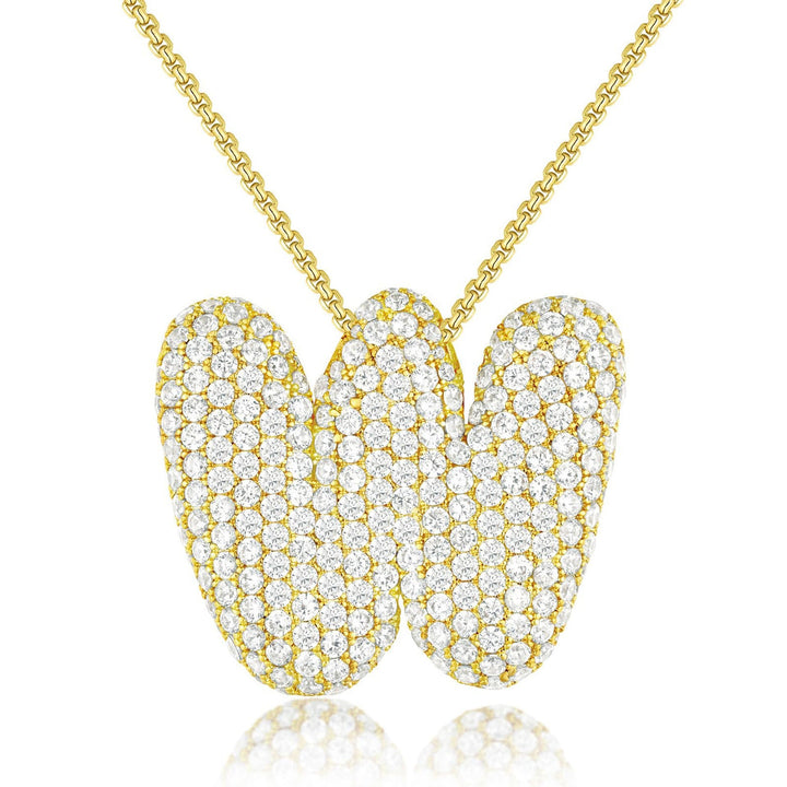 14K Gold Bubble Letter Necklace - Bentley Maxwell