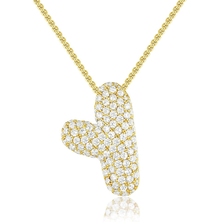 14K Gold Bubble Letter Necklace - Bentley Maxwell