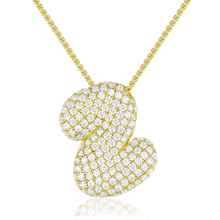 14K Gold Bubble Letter Necklace - Bentley Maxwell