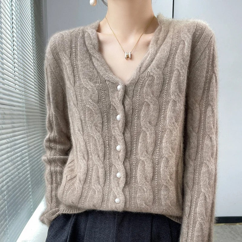 Athena 100% Wool Cardigan - Bentley Maxwell