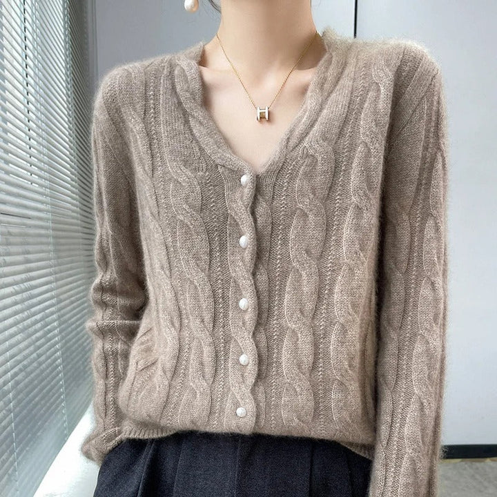 Athena 100% Wool Cardigan - Bentley Maxwell