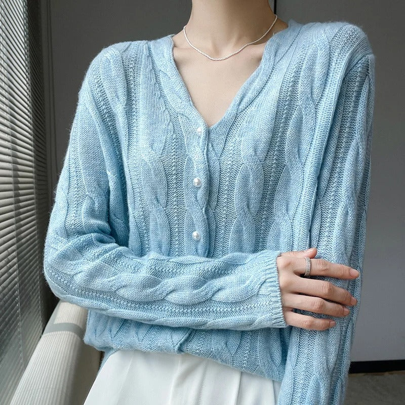 Athena 100% Wool Cardigan - Bentley Maxwell