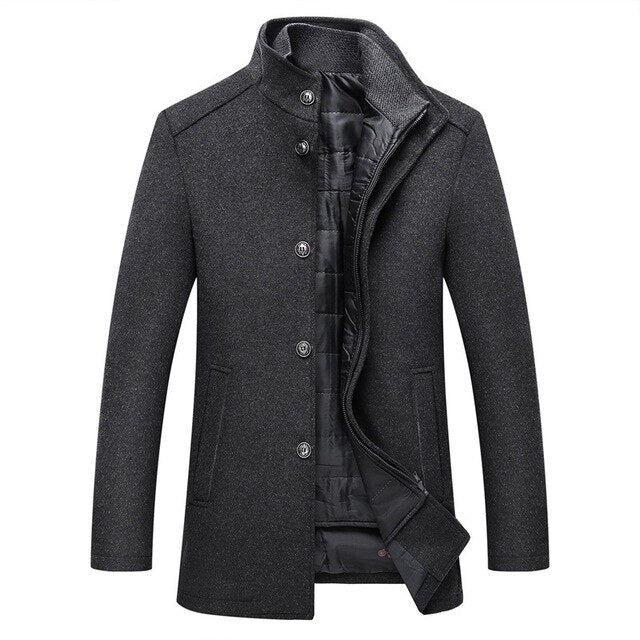 Single Breasted Thick Wool Coat - Bentley Maxwell