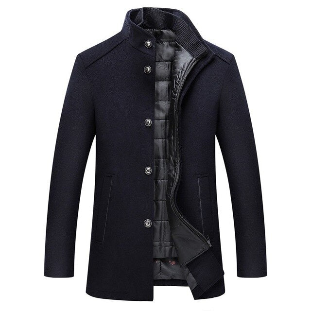 Single Breasted Thick Wool Coat - Bentley Maxwell