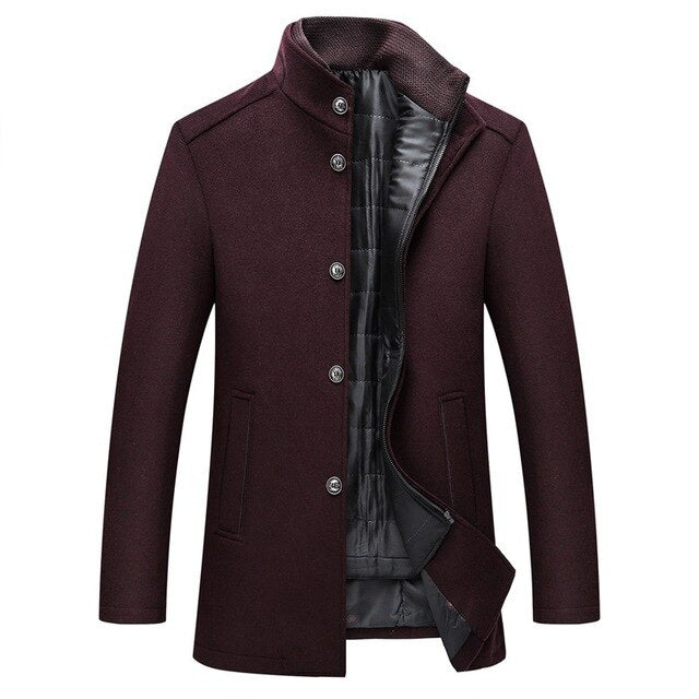 Single Breasted Thick Wool Coat - Bentley Maxwell