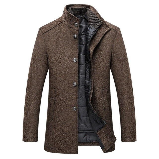 Single Breasted Thick Wool Coat - Bentley Maxwell