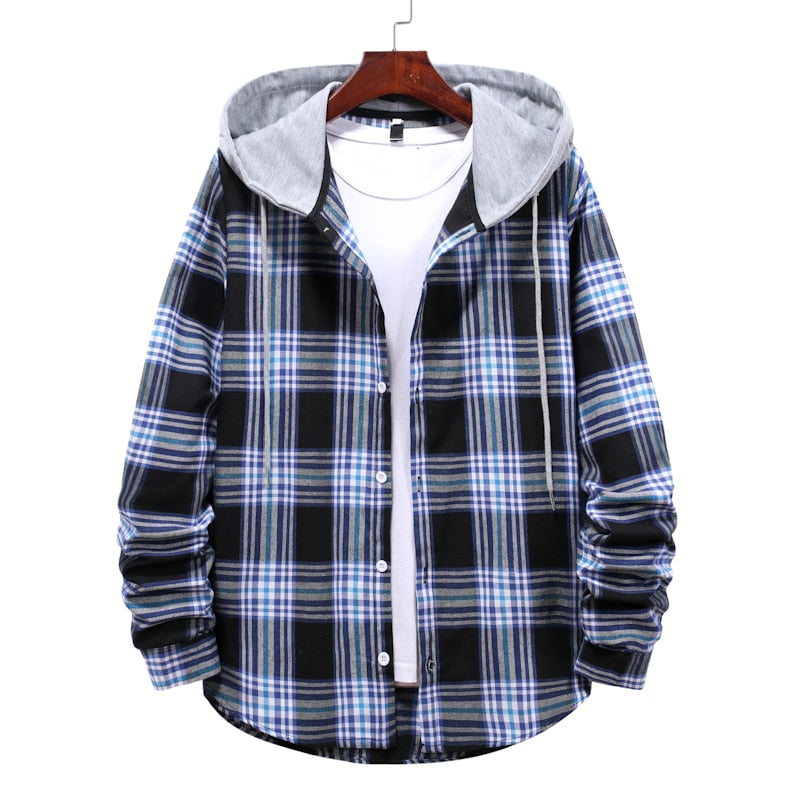 Street Hooded Plaid Shirt - Bentley Maxwell