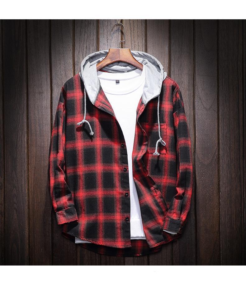 Plaid Casual Hooded Shirt - Bentley Maxwell